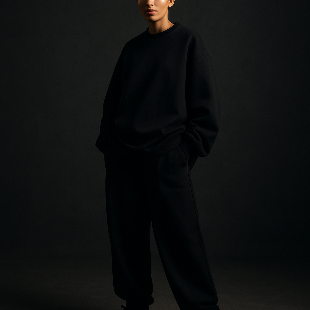 Modelo con ropa moderna de streetwear
